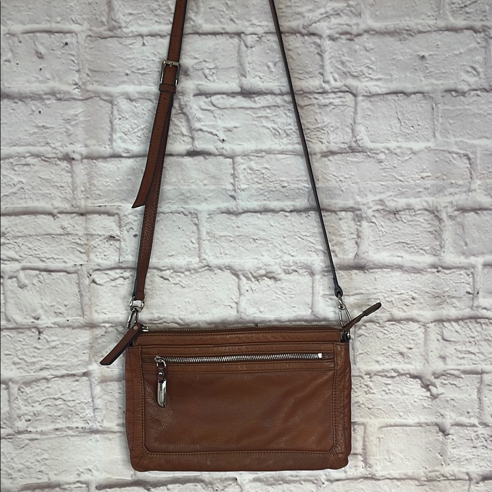 B. Makowsky Brown Leather Crossbody Bag
